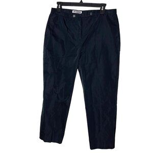 Jil Sander Womens Cropped Pants Black Size 40 Silk Blend Seam Detail Silk Blend